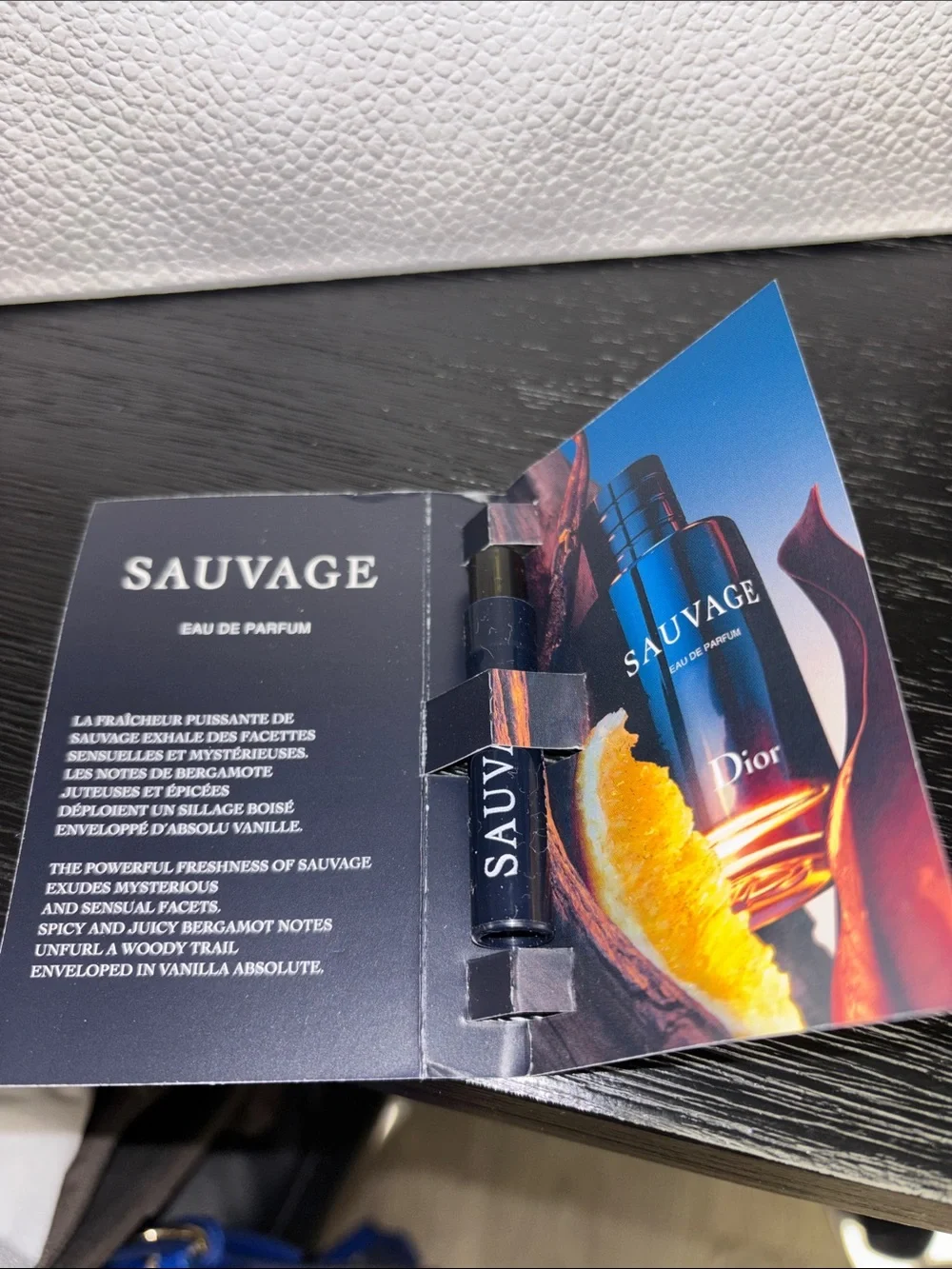 Dior GWP Navy Vegan Leather Passport Wallet NWT w/Sauvage sample